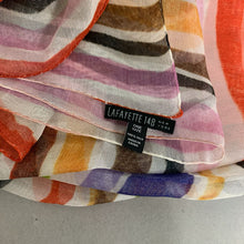 Load image into Gallery viewer, Lafayette 148 White Rainbow Stripe Silk Scarf
