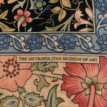 Load image into Gallery viewer, Metropolitan Museum of Art William Morris Compton Black Tan Floral Shawl Scarf
