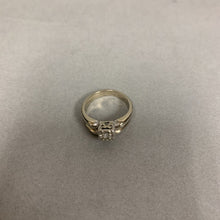 Load image into Gallery viewer, 14K White Gold Cubic Zirconia Engagement Wedding Ring Attached Set sz 6 (5.2g)
