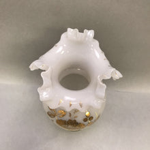 Load image into Gallery viewer, Anntique Hand Blown Bristol Glass Vase with Ruffled Edge (10&quot;)
