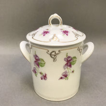 Load image into Gallery viewer, Antique Condensed Milk Container Porcelain Hand Painted Floral (4&quot;)
