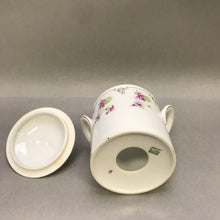 Load image into Gallery viewer, Antique Condensed Milk Container Porcelain Hand Painted Floral (4&quot;)

