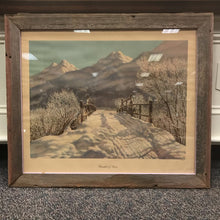 Load image into Gallery viewer, Rustic Barnwood Framed &quot;Blanket of Snow&quot; Print (36x41)
