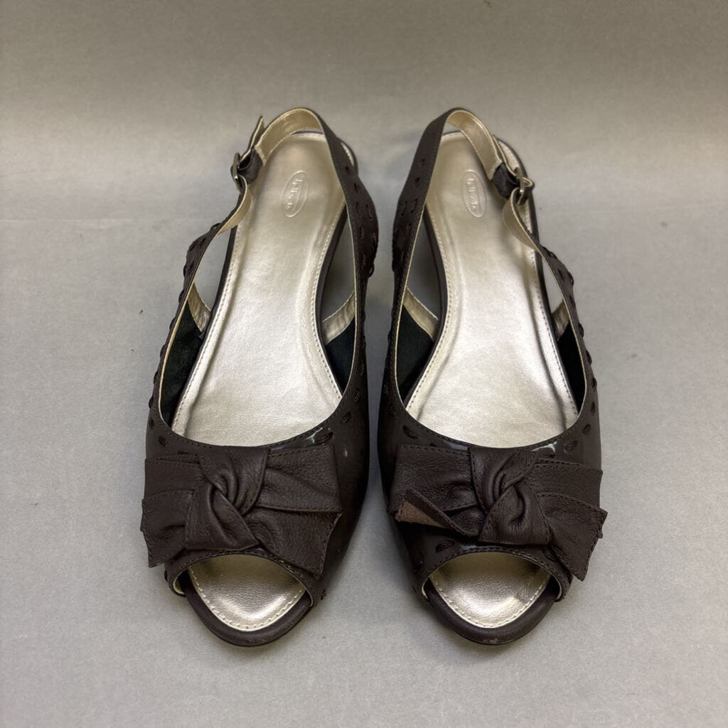 NIB Talbots Ladies Brown Wedge Sandals Size 9.5