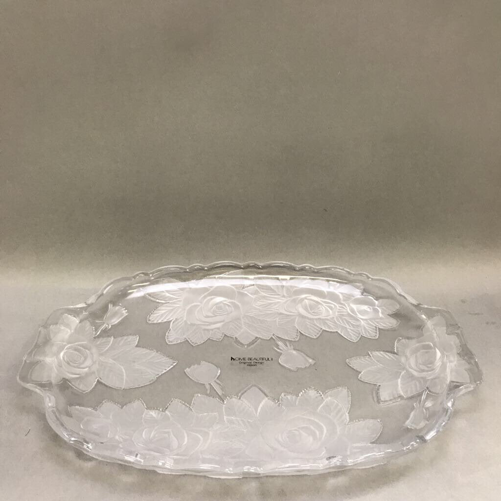 Home Beautiful Crystal Oblong Serving Tray (13