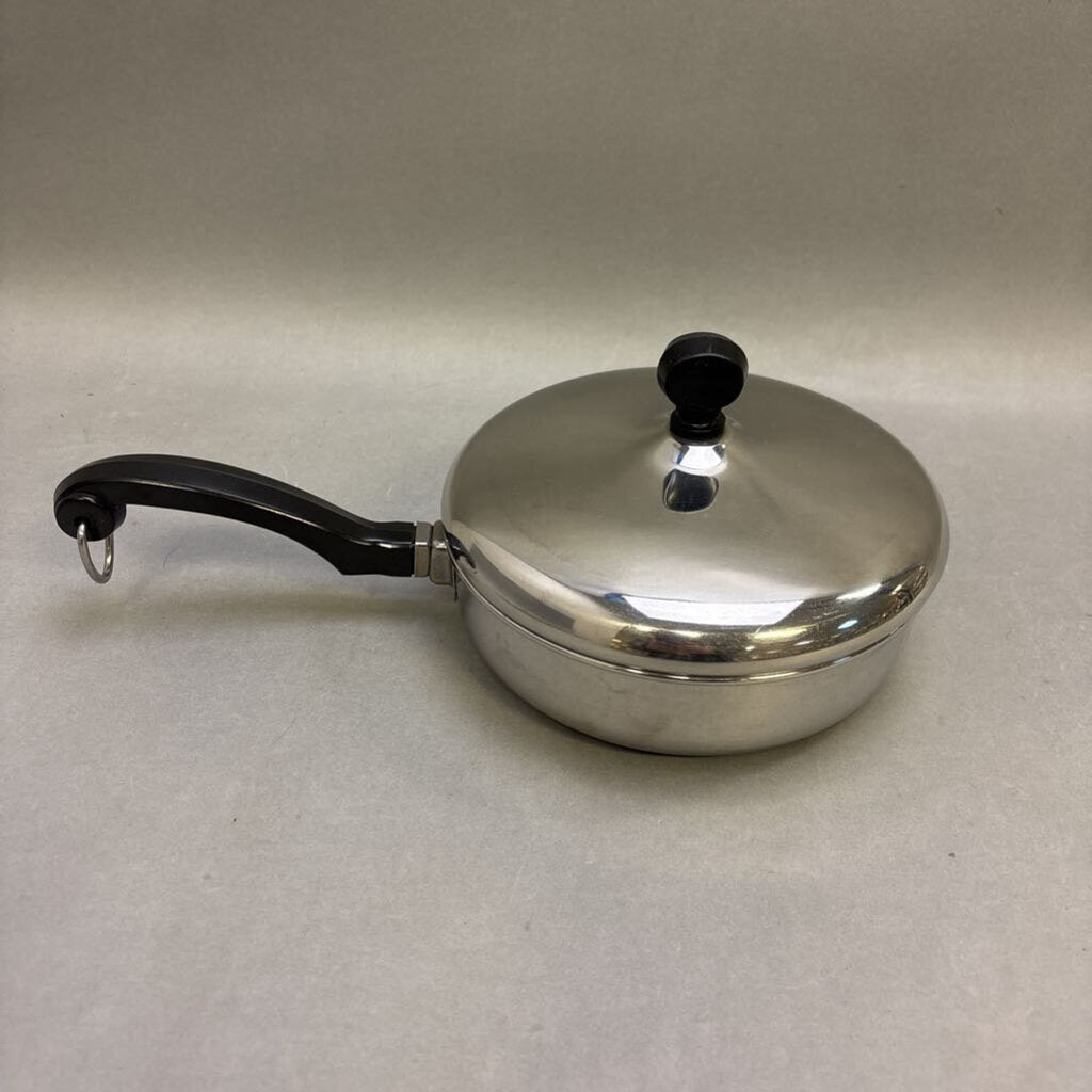 Vintage Farberware Aluminum Clad Stainless Steel Skillet Pan With Lid (7
