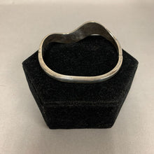 Load image into Gallery viewer, Sterling Turquoise Inlay Wave Hinged Bangle Bracelet (2.5&quot; Inside Diameter)
