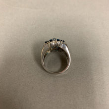 Load image into Gallery viewer, Sterling London Blue Topaz Flower Cluster Ring sz 6
