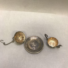 Load image into Gallery viewer, Vintage Silverplate Hanging Tea Strainer with Underplate
