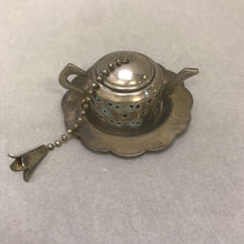 Load image into Gallery viewer, Vintage Silverplate Hanging Tea Strainer with Underplate
