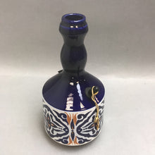 Load image into Gallery viewer, Vintage Israel Blue Hand Painted Pottery Bottle (9&quot;)
