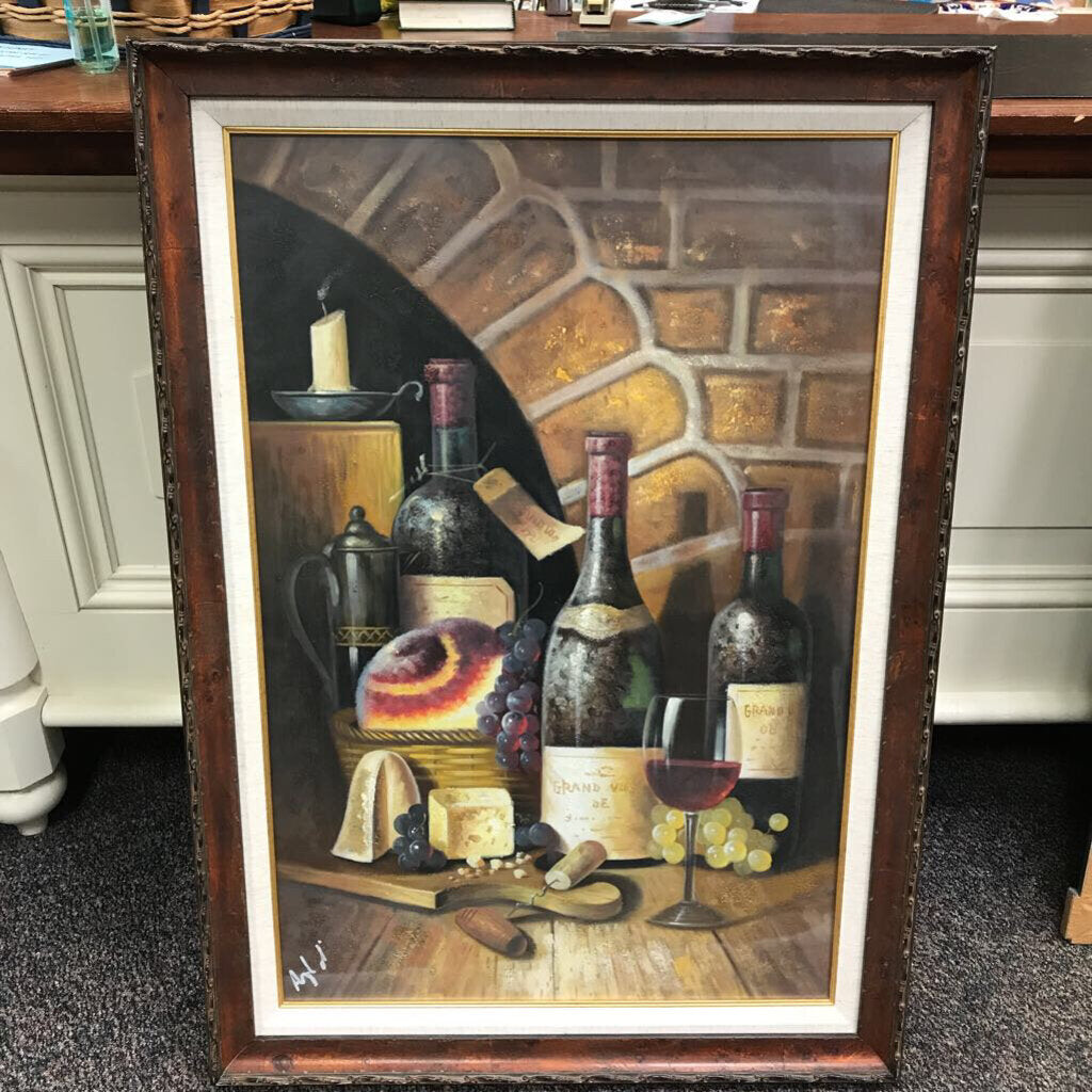 Framed Wine Bottle Print (36x29)