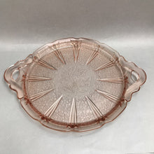 Load image into Gallery viewer, Jeannette Glass &#39;Cherry Blossom&#39; Two-Handled Hostess Tray (12.5x10)
