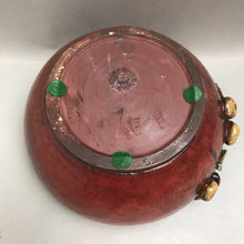 Load image into Gallery viewer, Red &amp; Green Pottery Bowl with Olive Motif (5x9)
