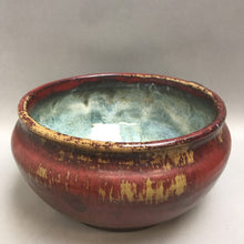 Load image into Gallery viewer, Red &amp; Green Pottery Bowl with Olive Motif (5x9)
