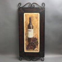 Load image into Gallery viewer, Metal Wine Bottle &amp; Grapes Wall Decor (29x13)
