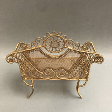 Load image into Gallery viewer, Gold Metal Ornate Doll Bench (6x6x3)

