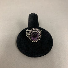 Load image into Gallery viewer, Silver Plated Amethyst Ring sz 9
