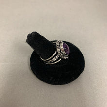Load image into Gallery viewer, Silver Plated Amethyst Ring sz 9
