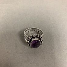 Load image into Gallery viewer, Silver Plated Amethyst Ring sz 9
