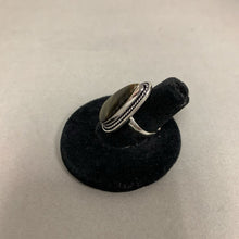 Load image into Gallery viewer, Silver Plated Tigers Eye Teardrop Ring sz 5 Adjustable
