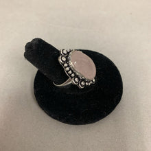 Load image into Gallery viewer, Silver Plated Rose Quartz Ring sz 6.5
