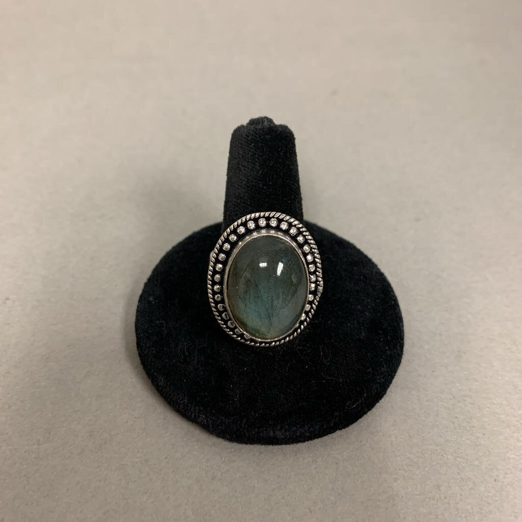 Silver Plated Labradorite Ring sz 9