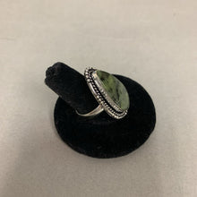 Load image into Gallery viewer, Silver Plated Green Jasper Ring sz 8
