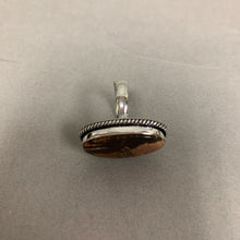 Load image into Gallery viewer, Silver Plated Brown Picture Jasper Ring sz 7 Adjustable
