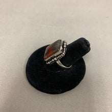 Load image into Gallery viewer, Silver Plated Red Jasper w/ Hematite Inclusion Ring sz 6
