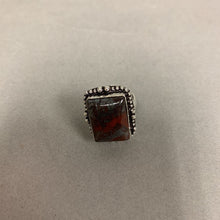 Load image into Gallery viewer, Silver Plated Red Jasper w/ Hematite Inclusion Ring sz 6

