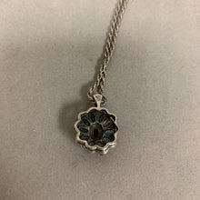 Load image into Gallery viewer, Sterling London Blue Topaz Flower Cluster Pendant on 18" Chain
