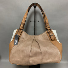 Load image into Gallery viewer, Apt 9 Woven Straw Faux Leather Shoulder Bag Purse NWT (10x15x6&quot;)
