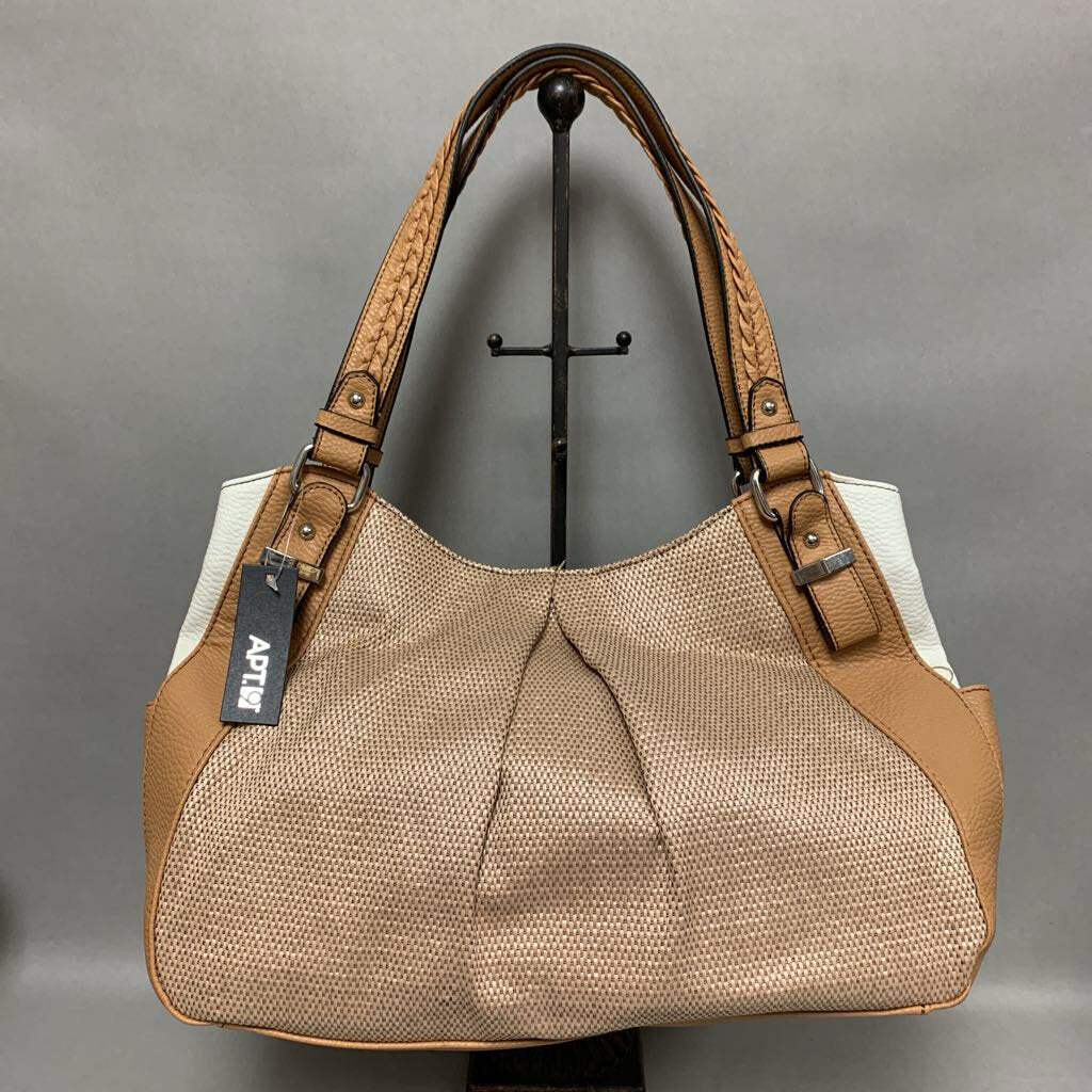 Apt 9 Woven Straw Faux Leather Shoulder Bag Purse NWT (10x15x6