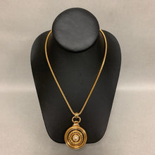 Load image into Gallery viewer, Kenneth J Lane Goldtone Black/White Enamel Switch Necklace (30&quot;)
