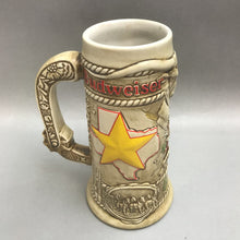 Load image into Gallery viewer, Vintage Ceramarte Budweiser Texas Beer Stein Mug Limited Edition Made In Brazil (9")
