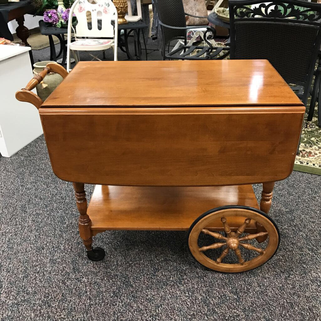 Ethan Allen Maple Tea Cart (29x36x21/41)