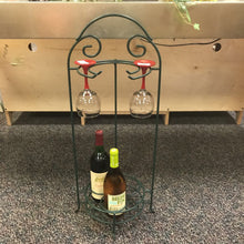 Load image into Gallery viewer, Green Decorative Metal Wine Buffet Rack (29x11)
