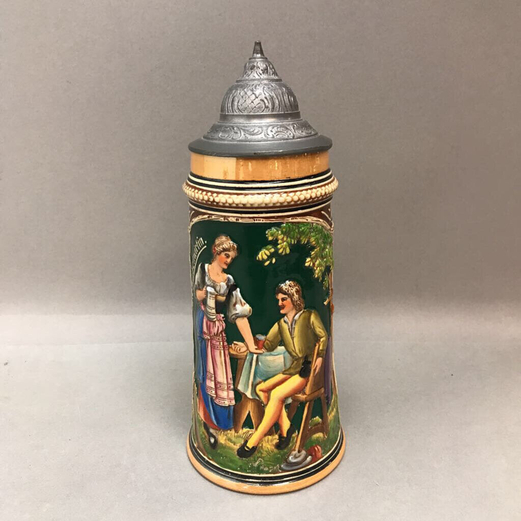 German Beer Stein; Outdoor Scene; 