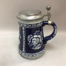 Load image into Gallery viewer, Vintage German Beer Stein, Baroque-era Soldiers/Leaders (6.25&quot;)
