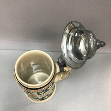 Load image into Gallery viewer, Vintage German Beer stein, Edelweiss Tavern Scene w/ Pewter Lid #516.
