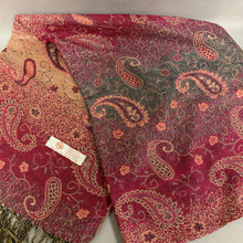 Load image into Gallery viewer, Pink Gold Metallic Paisley Woven Pashmina Scarf
