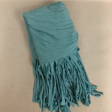 Load image into Gallery viewer, Taleen Teal Cotton Jersey Blend Fringe Infinity Scarf
