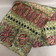Load image into Gallery viewer, Green Pink Paisley Floral Silk Wool Lined Scarf
