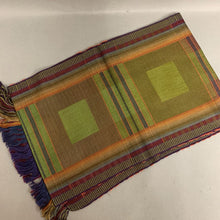 Load image into Gallery viewer, Green Purple Orange Geometric Woven Scarf
