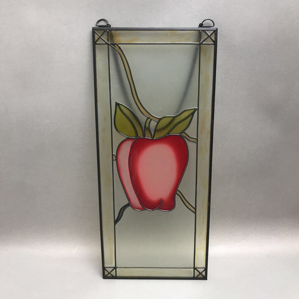 Faux Stained Hanging Window Glass of Apple (18x8) 5 Available