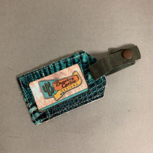 Load image into Gallery viewer, Dancing Cactus Calf Hair Embossed Leather Luggage Tag (2.75x4.5&quot;)
