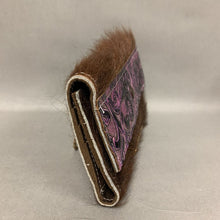 Load image into Gallery viewer, Dancing Cactus Brown Calf Hair Embossed Leather Organizer Wallet Clutch (5x8.5&quot;)

