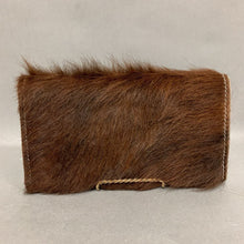 Load image into Gallery viewer, Dancing Cactus Brown Calf Hair Embossed Leather Organizer Wallet Clutch (5x8.5&quot;)
