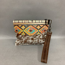 Load image into Gallery viewer, Dancing Cactus Calf Hair Embossed Leather Wristlet Clutch Purse (6x8.5&quot;)
